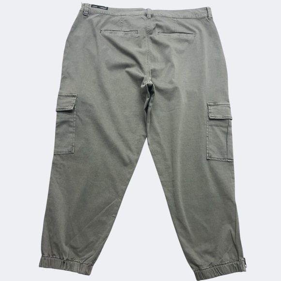 Liverpool Cargo Trouser Women 22W Army Green Zip Hem Joggers Utility Pockets - Picture 3 of 12